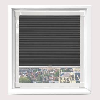 Hive Blackout Black Pleated Blind With White Frame