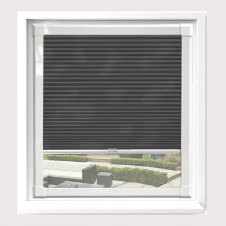 Hive Plain Black Pleated Blind With White Frame