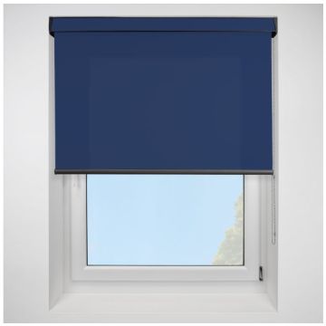 Open Cassette 70 Urban fr Blue Roller Blind With Black Cassette