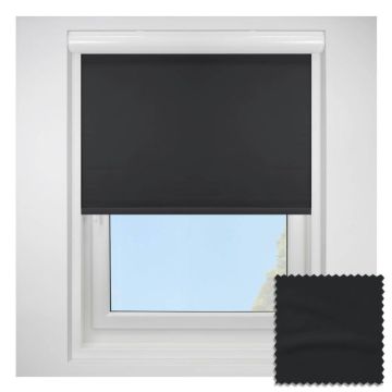 Banlight Duo Fr Blackout Black Blockout Roller Blind