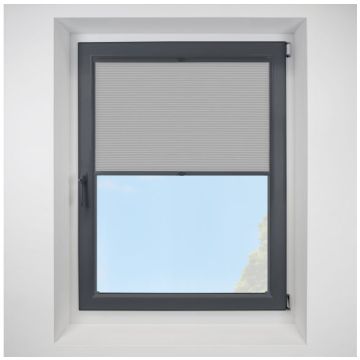 astoria1 Cool Grey FITtoFRAME Honeycomb Pleated Blind with Anthracite Frame