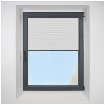 Blenheim Blackout Snowdrop FITtoFRAME Honeycomb Pleated Blind with Anthracite Frame