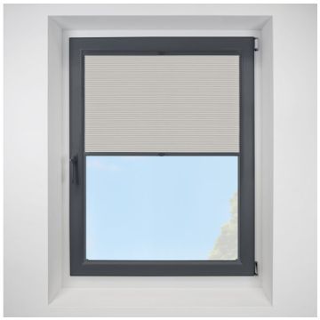 Blenheim Blackout White Mist FITtoFRAME Honeycomb Pleated Blind with Anthracite Frame