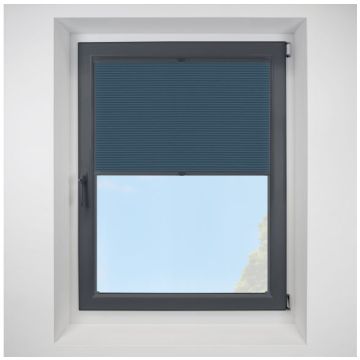 Blenheim Blackout Indigo FITtoFRAME Honeycomb Pleated Blind with Anthracite Frame