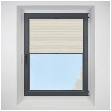 hudson1 Parchment FITtoFRAME Honeycomb Pleated Blind with Anthracite Frame