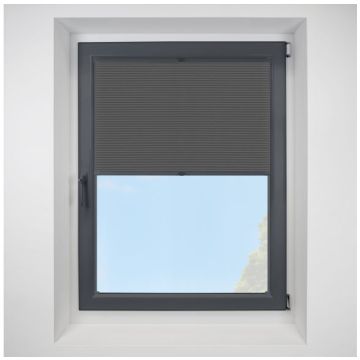 Lexington Blackout Onyx FITtoFRAME Honeycomb Pleated Blind with Anthracite Frame