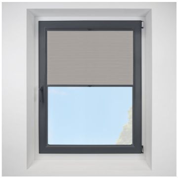 Lexington Blackout Taupe FITtoFRAME Honeycomb Pleated Blind with Anthracite Frame