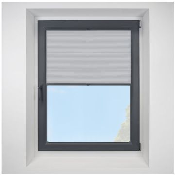 Lexington Dove Grey FITtoFRAME Honeycomb Pleated Blind with Anthracite Frame