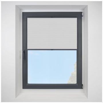 Soho Frosted Steel FITtoFRAME Honeycomb Pleated Blind with Anthracite Frame