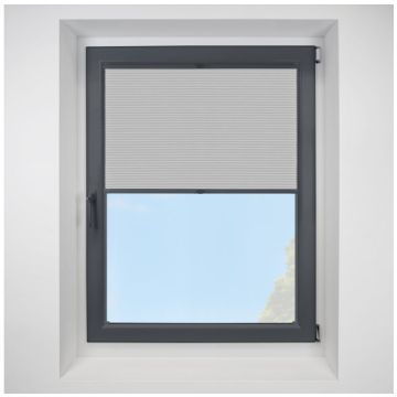 Tribeca Blackout Vintage Grey FITtoFRAME Honeycomb Pleated Blind with Anthracite Frame