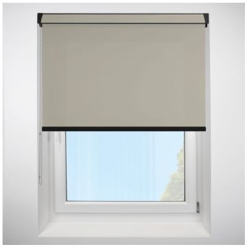 Polaris Greige Grip Fit Roller Blind with Black Cassette
