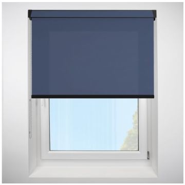 Polaris Navy Grip Fit Roller Blind with Black Cassette