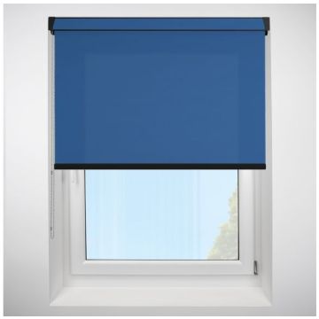Polaris Royal Blue Grip Fit Roller Blind with Black Cassette