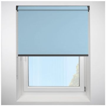 Polaris Blackout Baby Blue Grip Fit Roller Blind with Anthracite Cassette