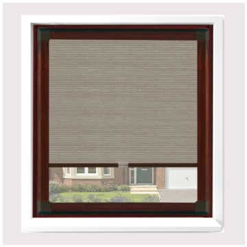 Perfect Fit Ivrea Beige Honeycomb Pleated Blind with Mahogany Frame