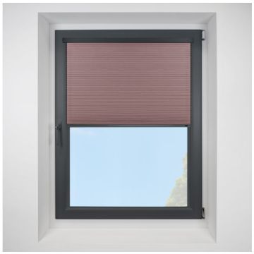 Intu Celeste Tuscan Red Pleated Blind With Anthracite Cassette