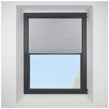 Intu Hive Silkweave Blackout Raven Pleated Blind With Gunmetal Cassette