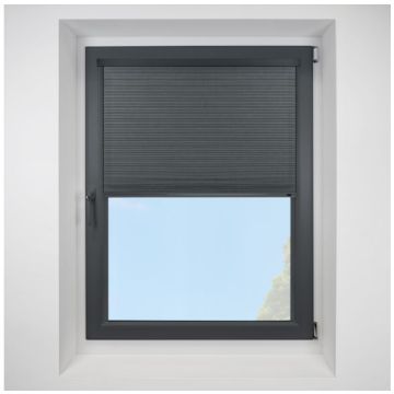 Intu Teila Onyx Pleated Blind With Anthracite Cassette