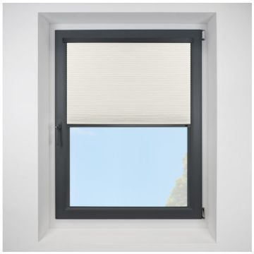 Intu Teila Oyster Pleated Blind With Anthracite Cassette