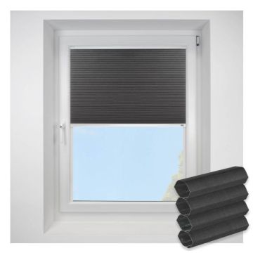 Intu Micro Palma Blackout Raven Honeycomb Pleated Blind with White Cassette