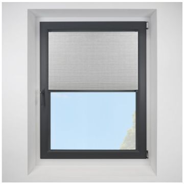 Intu Micro Ribbons Asc White Pleated Blind With Anthracite Cassette