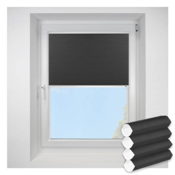 Intu Micro Palma Raven Honeycomb Pleated Blind with White Cassette