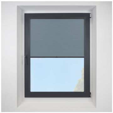 Astral Blackout Lake Blue Perfect Fit Pleated Blinds with Anthracite Frame