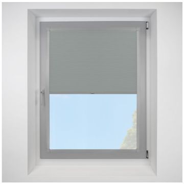 Astral Blackout Pebble Perfect Fit Pleated Blinds with Light Grey Frame