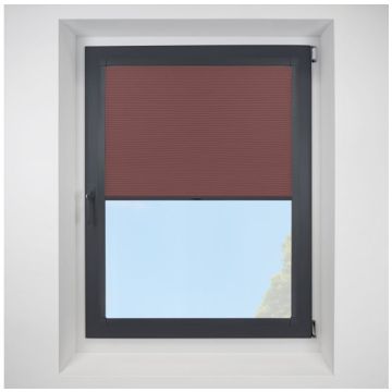 Astral Blackout Red Rust Perfect Fit Pleated Blinds with Anthracite Frame