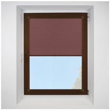 Astral Blackout Red Rust Perfect Fit Pleated Blinds with Mahogany Frame