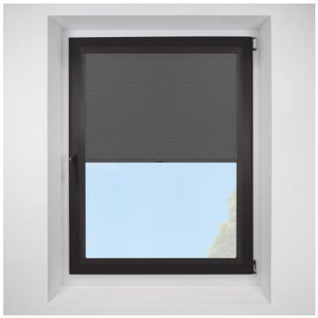 Celeste Anthracite Perfect Fit Pleated Blinds with Black Frame