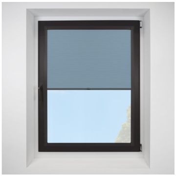 Celeste Cornflower Blue Perfect Fit Pleated Blinds with Black Frame