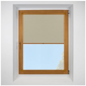 Celeste Cream Perfect Fit Pleated Blinds with Golden Oak Frame