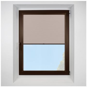 Celeste Nude Perfect Fit Pleated Blinds with Brown Frame