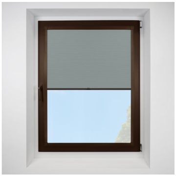 Celeste Sage Perfect Fit Pleated Blinds with Brown Frame