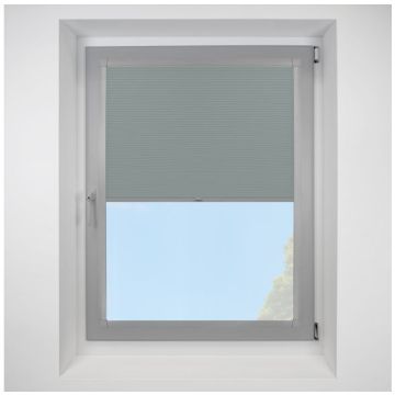 Celeste Sage Perfect Fit Pleated Blinds with Light Grey Frame