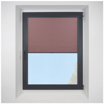 Celeste Tuscan Red Perfect Fit Pleated Blinds with Anthracite Frame