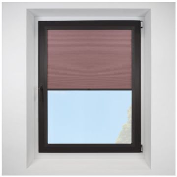 Celeste Tuscan Red Perfect Fit Pleated Blinds with Black Frame