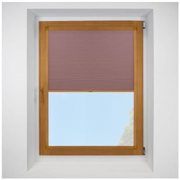 Celeste Tuscan Red Perfect Fit Pleated Blinds with Golden Oak Frame