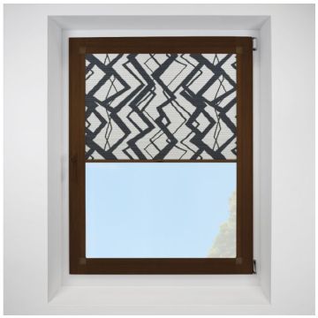 Hive Decadence Black Perfect Fit Pleated Blinds with Mahogany Frame