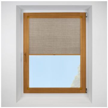 Hive Deluxe Blackout Mauve Perfect Fit Pleated Blinds with Golden Oak Frame