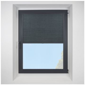 Hive Deluxe Blackout Onyx Perfect Fit Pleated Blinds with Anthracite Frame