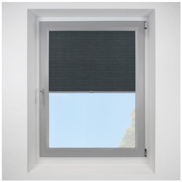 Hive Deluxe Blackout Onyx Perfect Fit Pleated Blinds with Light Grey Frame