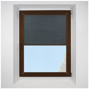 Hive Deluxe Blackout Onyx Perfect Fit Pleated Blinds with Mahogany Frame