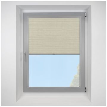 Hive Deluxe Blackout Oyster Perfect Fit Pleated Blinds with Light Grey Frame