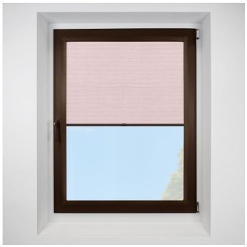 Hive Deluxe Blackout Rose Perfect Fit Pleated Blinds with Brown Frame