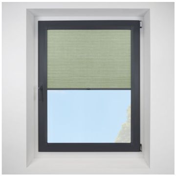 Hive Deluxe Blackout Sage Perfect Fit Pleated Blinds with Anthracite Frame