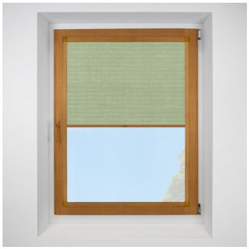 Hive Deluxe Blackout Sage Perfect Fit Pleated Blinds with Golden Oak Frame