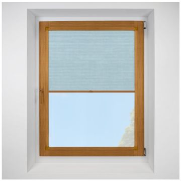 Hive Deluxe Blackout Sky Perfect Fit Pleated Blinds with Golden Oak Frame