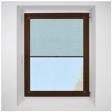 Hive Deluxe Blackout Sky Perfect Fit Pleated Blinds with Mahogany Frame